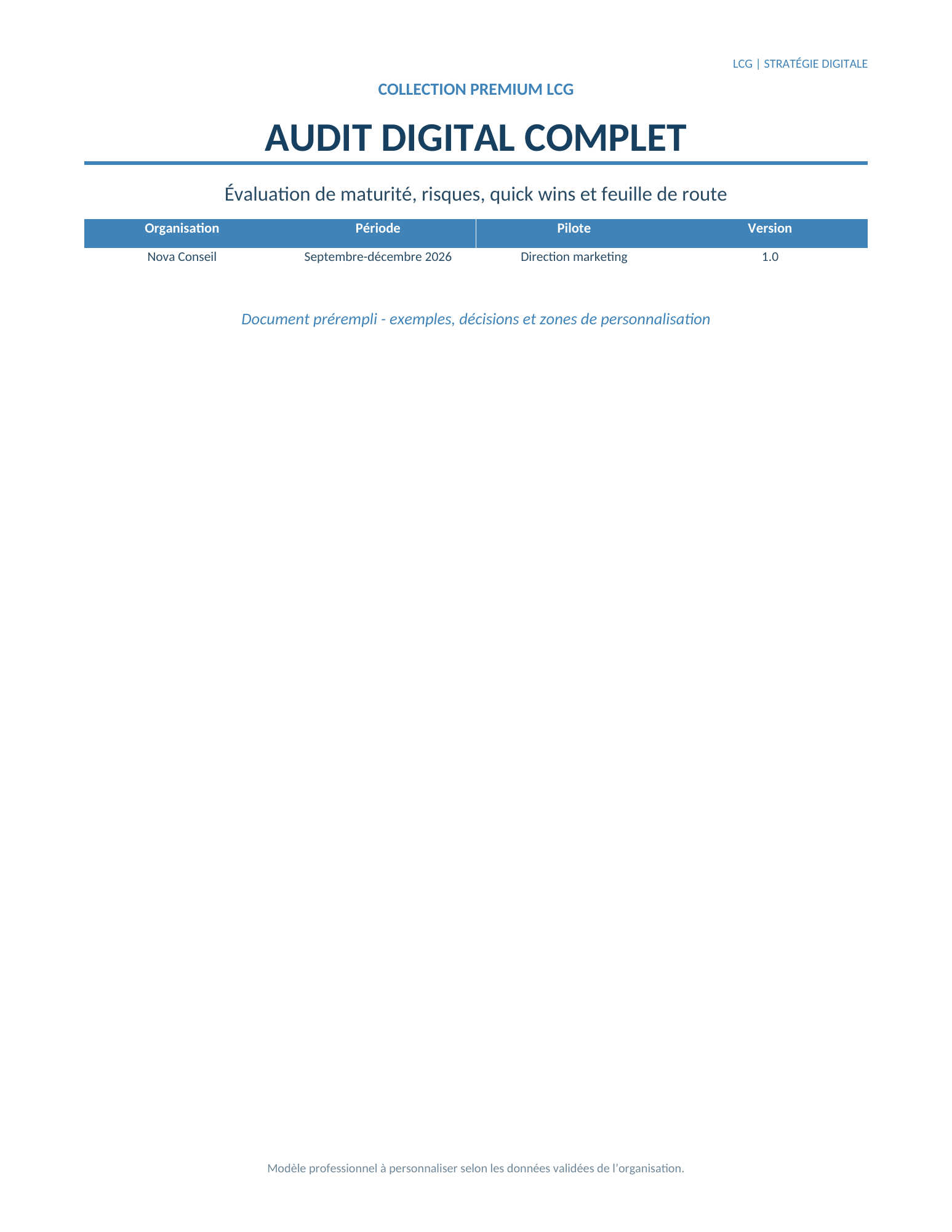 Aperçu de l'audit digital