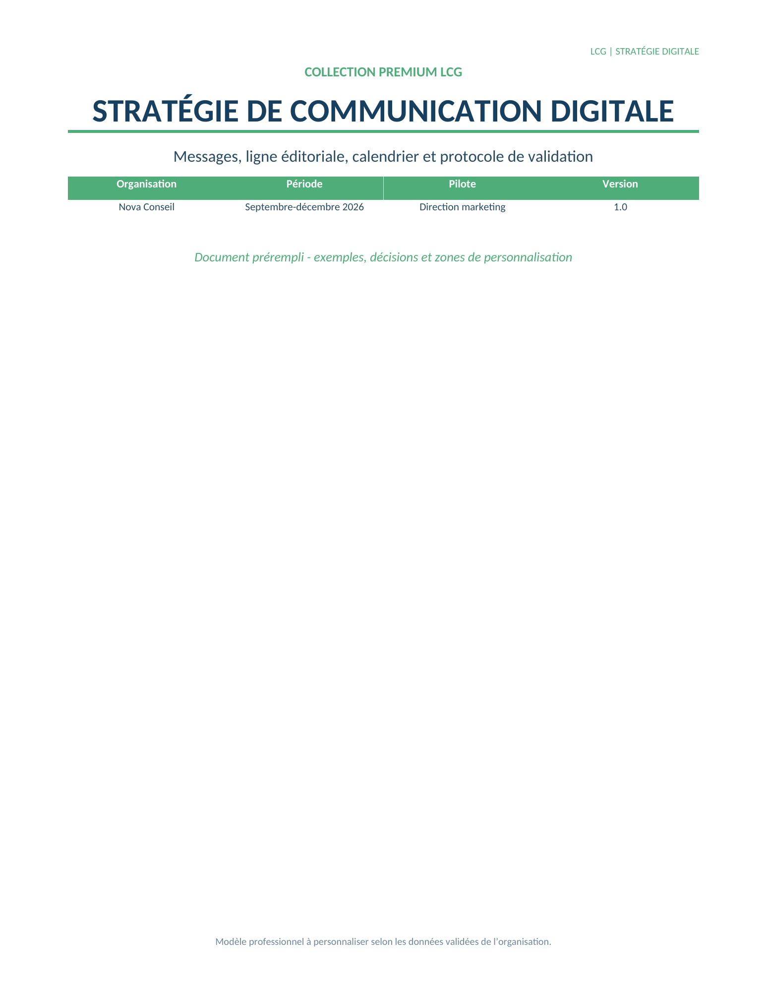 Aperçu de la stratégie de communication